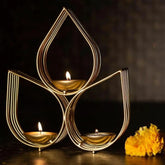 Gold Plated Diya Design Decorative Wall Hanging for Balcony Main Door Living Room Bedroom Diwali Home Decor